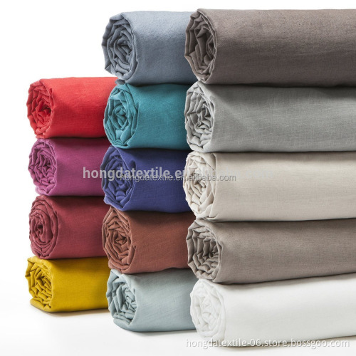 Vintage Yarn Dyed 100% Flax Linen Fabric for Duvet Cover and Bed Sheet